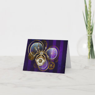 Carte Spider Steampunk sur Arrière - plan pourpre