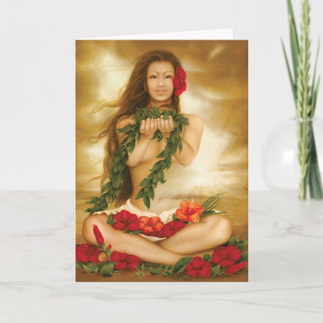 Carte Spirit of Aloha by fine artist Lori Higgins. (Devant)
