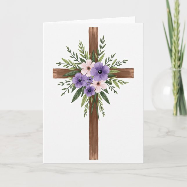 Carte spirituelle de croix florale (Devant)