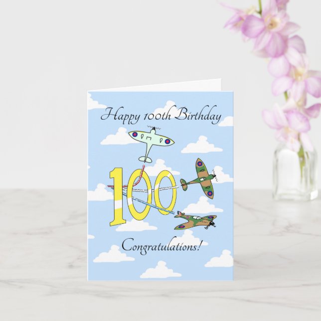 Carte Spitfires 100th Birthday (Ciel bleu) (Orchidée)