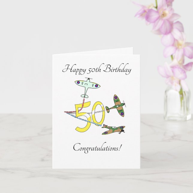 Carte Spitfires 50e anniversaire (Orchidée)