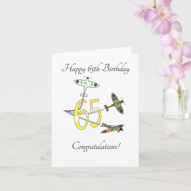 Carte Spitfires 65th Birthday Card (Orchidée)