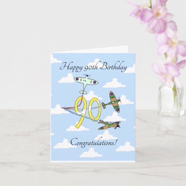 Carte Spitfires 90e anniversaire (Ciel bleu) (Orchidée)