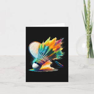 Carte Splash Art Badminton Joueur Navette Racket Sports