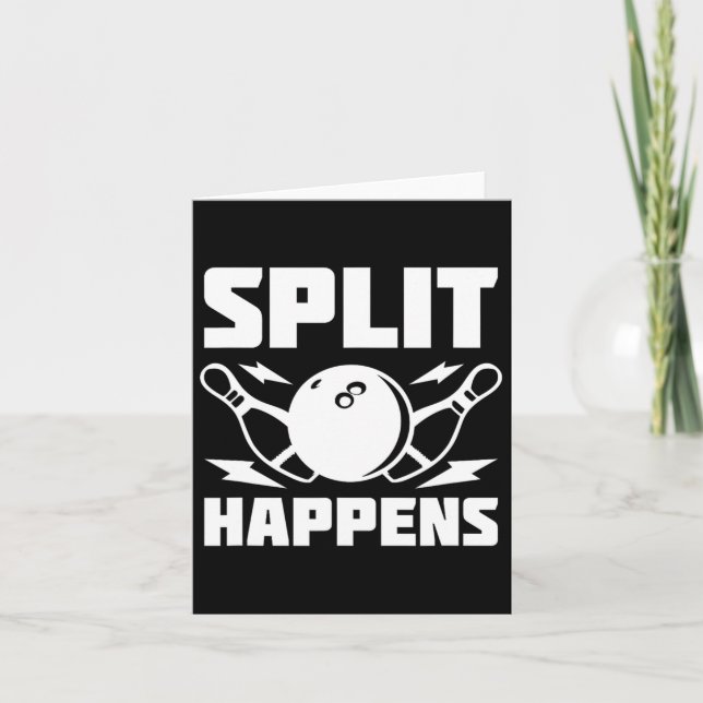 Carte Split Se Produit Drôle Bowling Plaisanterie (Devant)