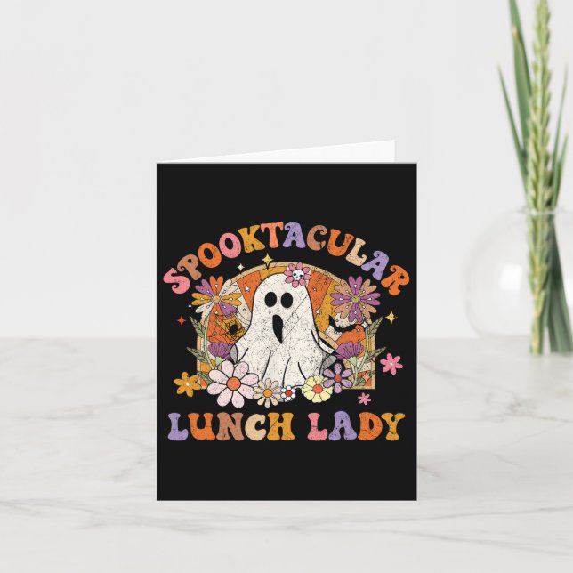 Carte Spooktacular Lunch Lady Happy Halloween Éffrayant  (Devant)