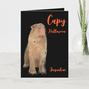 Carte Spooky Capybara Pun Illustration Halloween