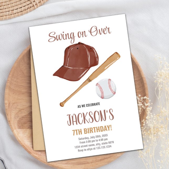 Carte Sport Boys avec Red Stitch De (Baseballs Birthday Invitations)