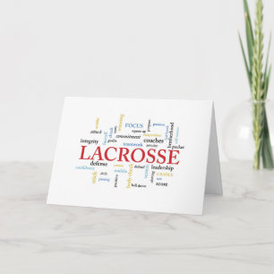 Carte Sport d'anniversaire des mots de lacrosse