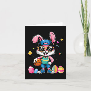 Carte Sport de Pâques Joyeux Lapin de Pâques Jouant Bysk