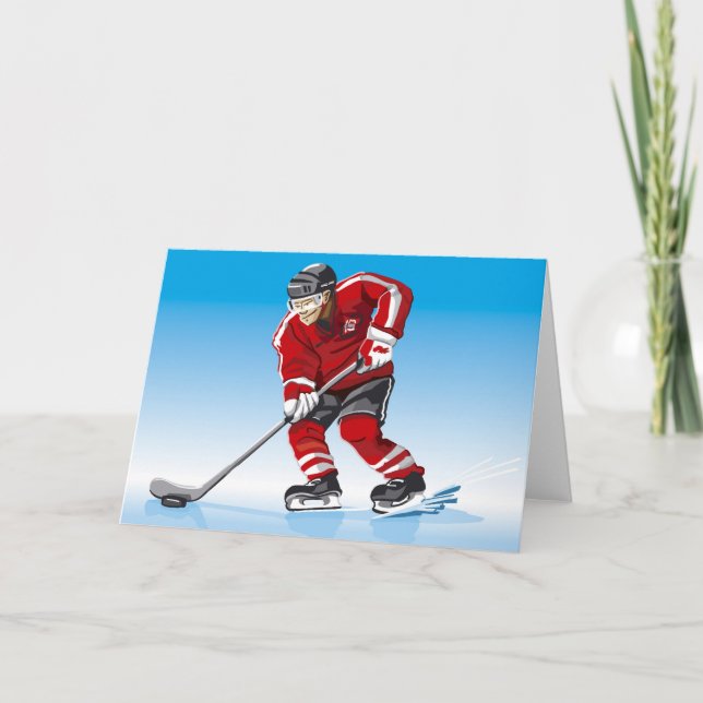 Carte Sport d'hiver de joueur de hockey de glace de (Devant)