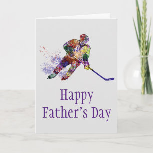 Carte Sport Hockey Bonne fête des pères