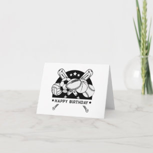Carte Sport noir et blanc heureux anniversaire
