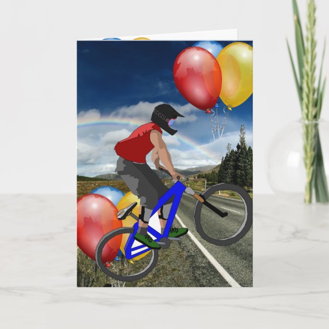 Carte Sport Vélo Joyeux Anniversaire Famille Amis Destin (Devant)