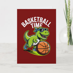 Carte Sportive Dinosaure Basket-ball Temps