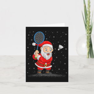 Carte Sports de badminton Père Noël jouant au badminton