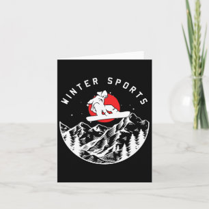 Carte Sports d'hiver Extreme Snowboardeur Montagnes Down