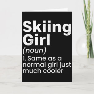 Carte Sports d'hiver Ski Filles Définition Drôle Joueuse