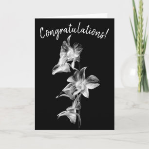 Carte Spray of Orchids Black & White - Félicitations