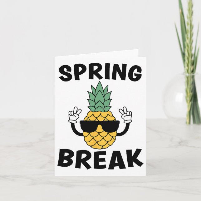 Carte Spring Break Ananas Sungles Plage tropicale Vaca (Devant)