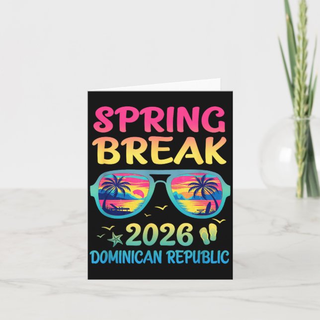 Carte Spring Break Dominican Republic 2026 Vacation Trip (Devant)