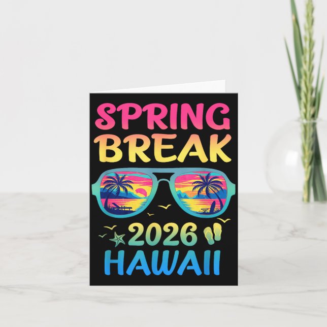 Carte Spring Break Hawaii 2026 Vacation Trip Sungles  (Devant)