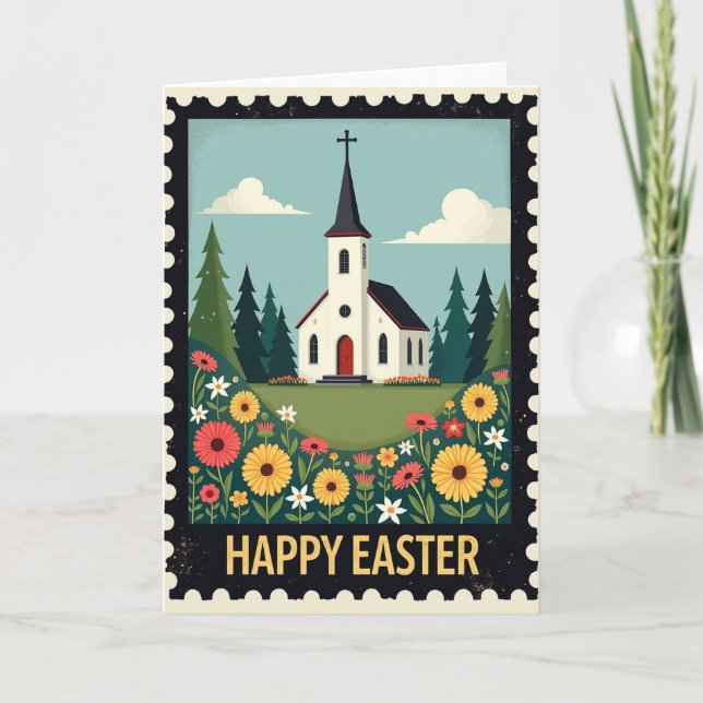 Carte Spring Chapel Easter Scene Card (Devant)