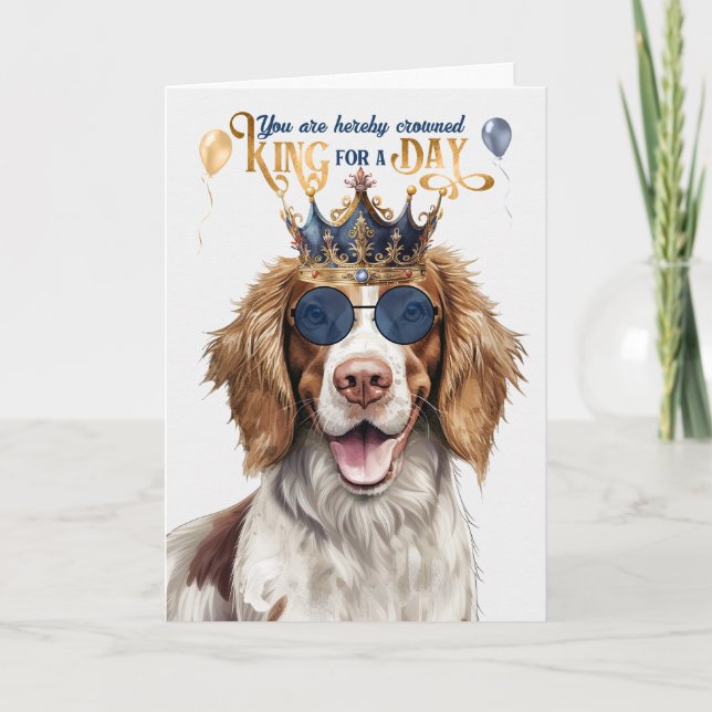 Carte Springer Spaniel Chien King pour jour drôle Annive (Devant)