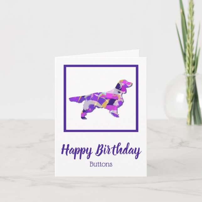 Carte Springer Spaniel Chien Silhouette Purple PY&B (Devant)