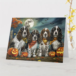 Carte Springer Spaniel Halloween Effrayant