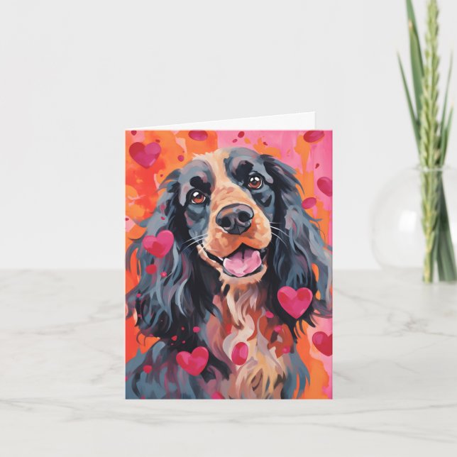 Carte Springer Spaniel Valentines jour (Devant)