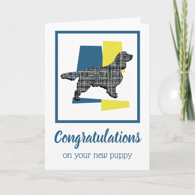 Carte SpringerSpaniel Chien Chiot Félicitations Salutati (Devant)