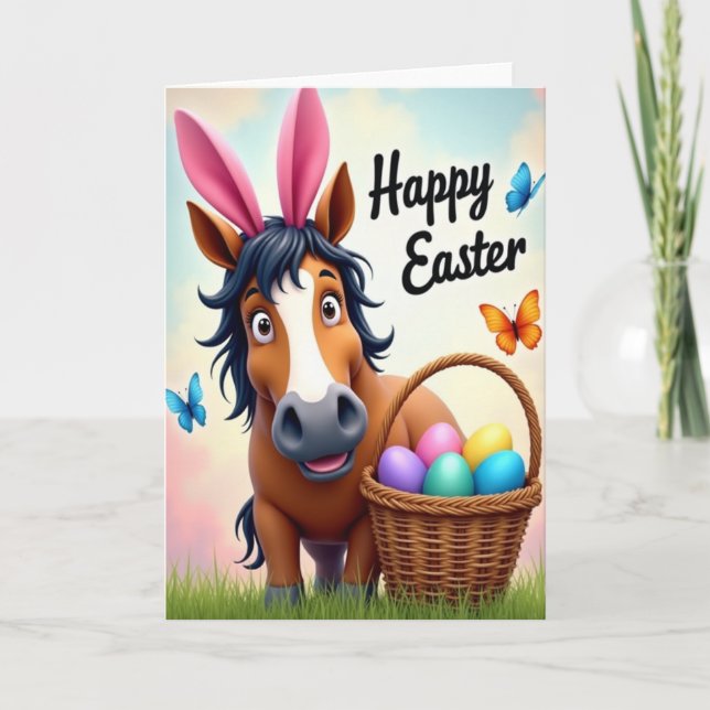 Carte Springtime Horse Pattern Card (Devant)