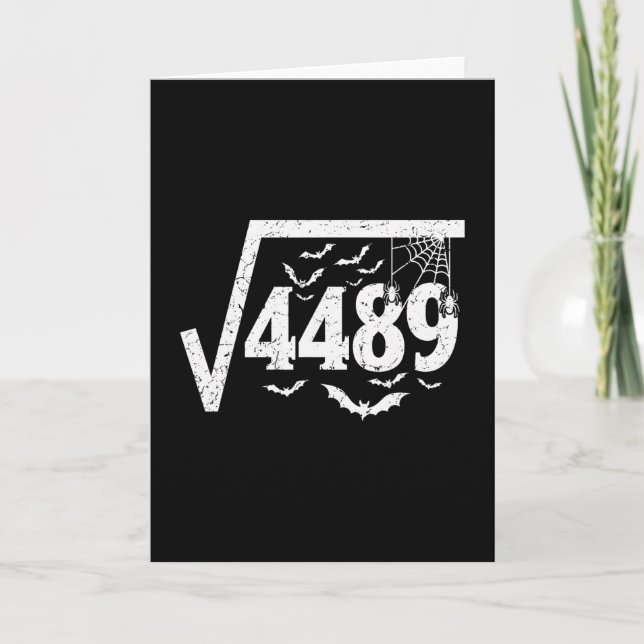 Carte Square Root 4489 Funny Halloween Meme 67 Math Teac (Devant)