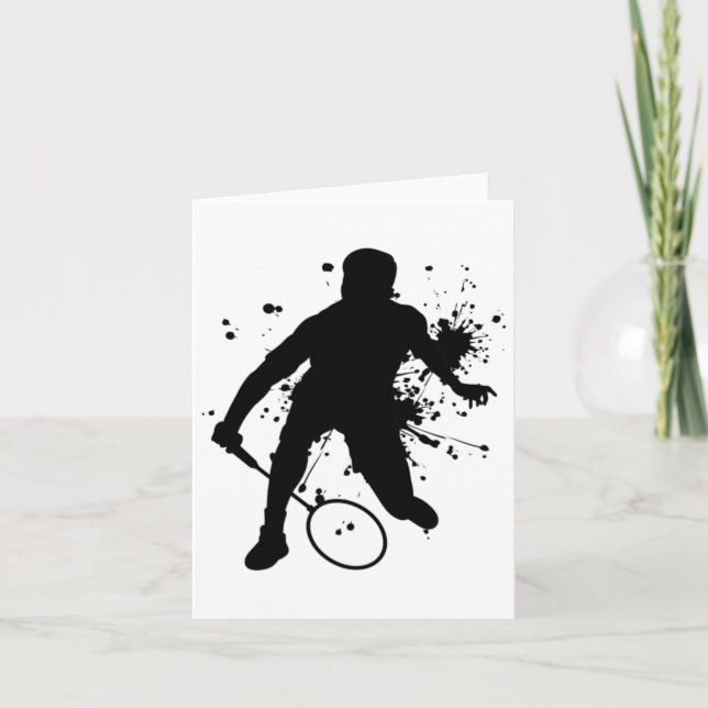 Carte Squash Joueuse de badminton féminin pour hommes (Devant)