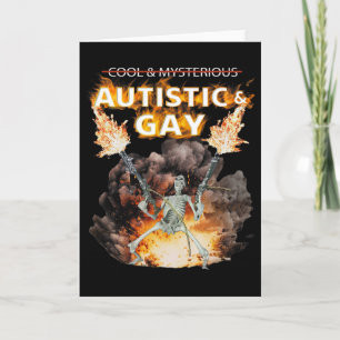 Carte Squelette autiste et gai drôle Squelette d'autisme
