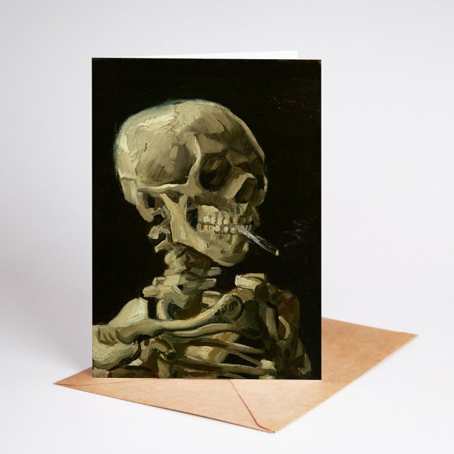 Carte Squelette avec cigarette allumée | Vincent van Gog (Créateur téléchargé)