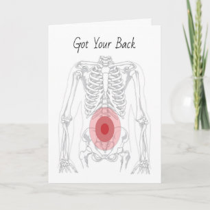 Carte Squelette avec douleur au dos pour la chiropratiqu