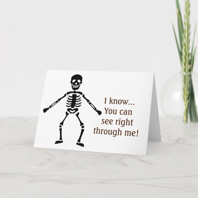 CARTE SQUELETTE COMIQUE AVEC AMOUR POUR VOUS À HALLOWEEN (Devant)