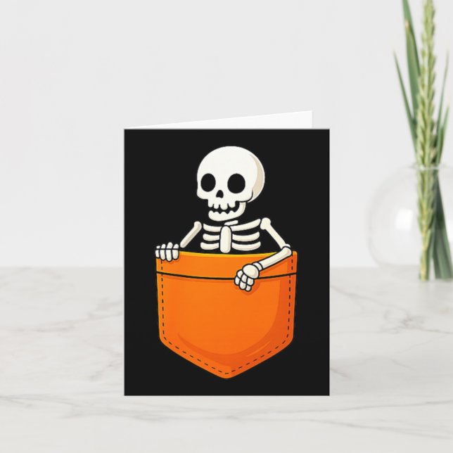 Carte Squelette dans le sac Halloween drôle épouvantable (Devant)