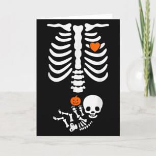 Carte Squelette de bébé Halloween Cage thoracique Citrou