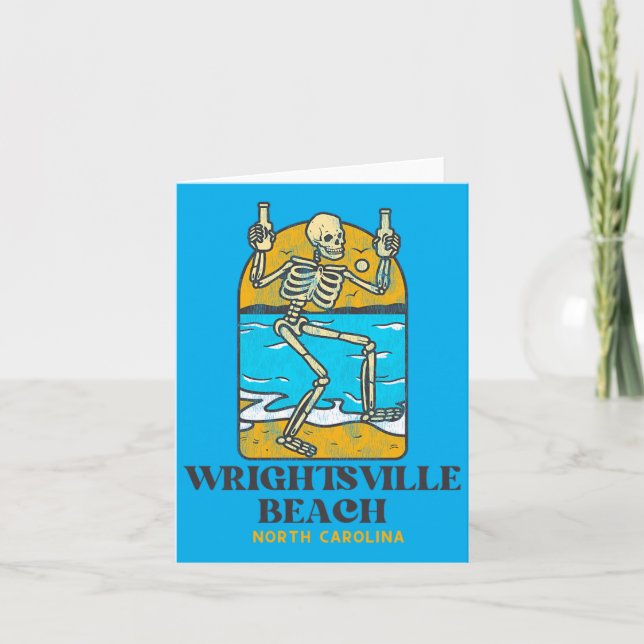 Carte Squelette de boisson d'été à Wrightsville Beach Nc (Devant)