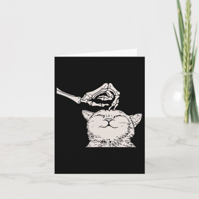 Carte Squelette de chat Main Costume d'Halloween paresse (Devant)