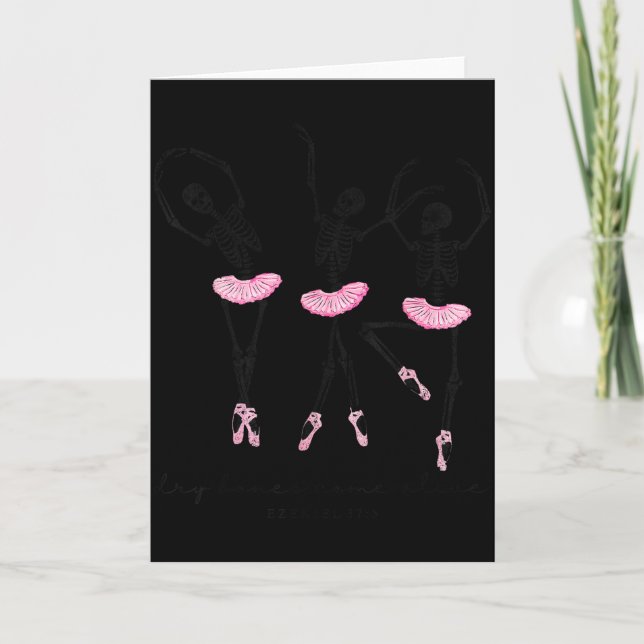 Carte Squelette de danse d'Halloween Os secs reviennent  (Devant)