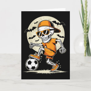 Carte Squelette de dessin animé drôle joueur de football