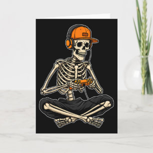 Carte Squelette de gamer Halloween Jeux Garçons Hommes D