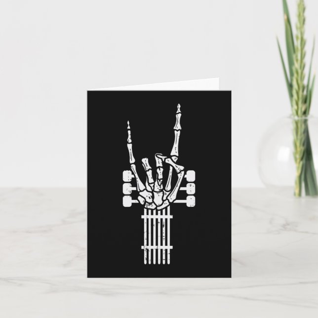 Carte Squelette de guitariste Rock n Roll Rocker Panneau (Devant)