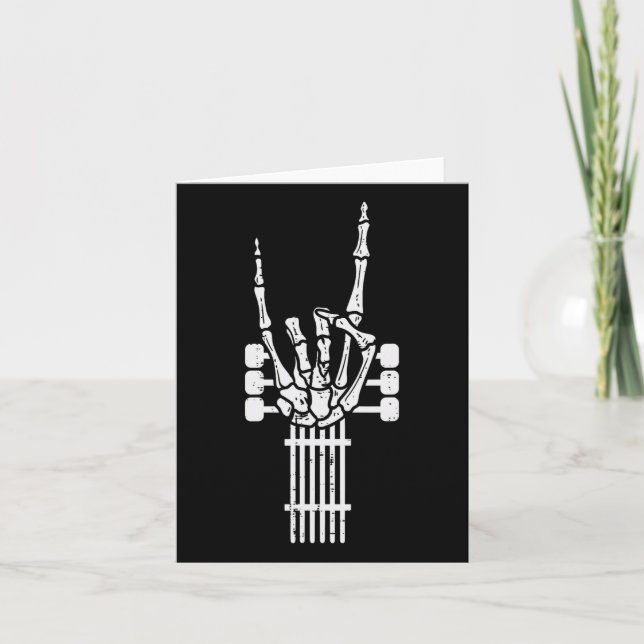 Carte Squelette de guitariste Rock N Roll Rocker Panneau (Devant)