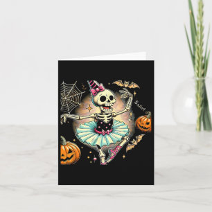 Carte Squelette de Halloween Ballet Danse Ballerine