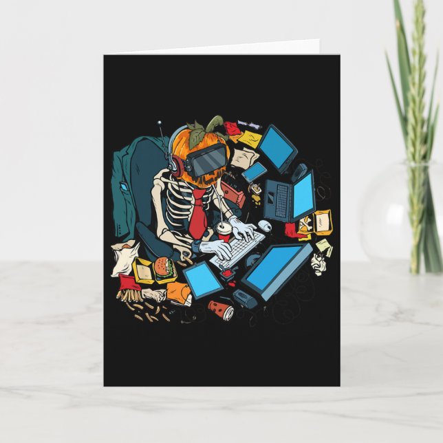 Carte Squelette de Halloween de jeu Jack O Lanterne Game (Devant)